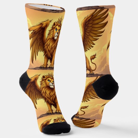 Bright Socks UNISEX Crowned Dragon Lion 0040754 Sokken (Gebogen)
