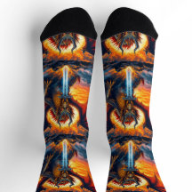 Bright Socks UNISEX Dragon With Sword 0040758