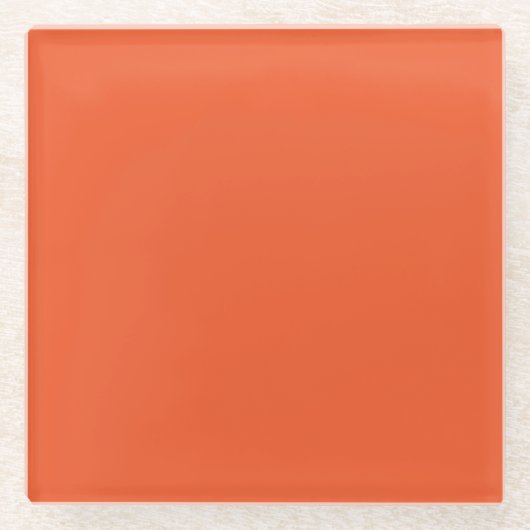 Bright Solid Orange Background  Glazen Onderzetter (Voorkant)