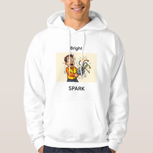 Bright Spark hoodie voor elektriciens (Voorkant)