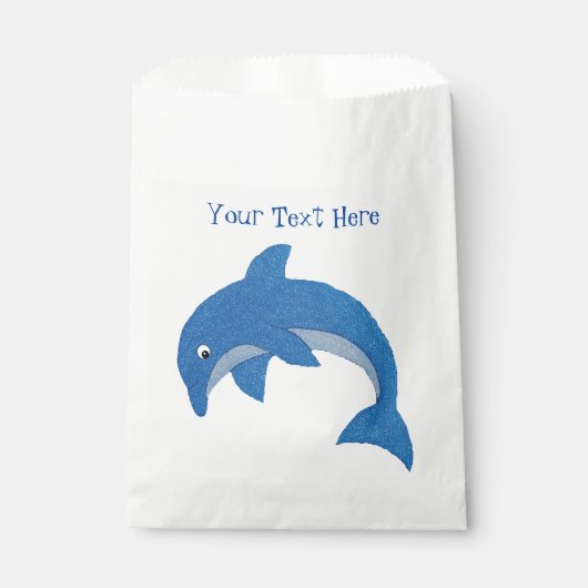 Bright Sparkle Blue Jumping Dolphin Verjaardag Bedankzakje (Voorkant)