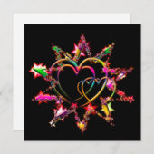 Bright Sparkling Hearts Designer Square Note Kaart (Voorkant / Achterkant)