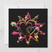Bright Sparkling Hearts Designer Square Note Kaart (Voorkant)