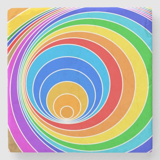 Bright Spiral Vortex Abstract Stenen Onderzetter (Voorkant)