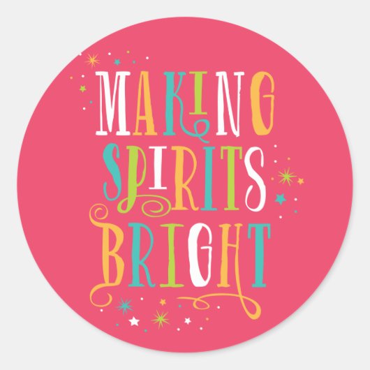 Bright Spirits Modern Holiday Sticker (Voorkant)