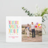 Bright Spirits Moderne Vakantie Fotokaart Feestdagenkaart (Staand voorkant)