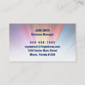 Bright Splash-musicus Deejay-microfoonkaarten Visitekaartje (Achterkant)