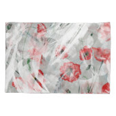 Bright Splash Red Poppy Waterverf Kussensloop (Achterkant)