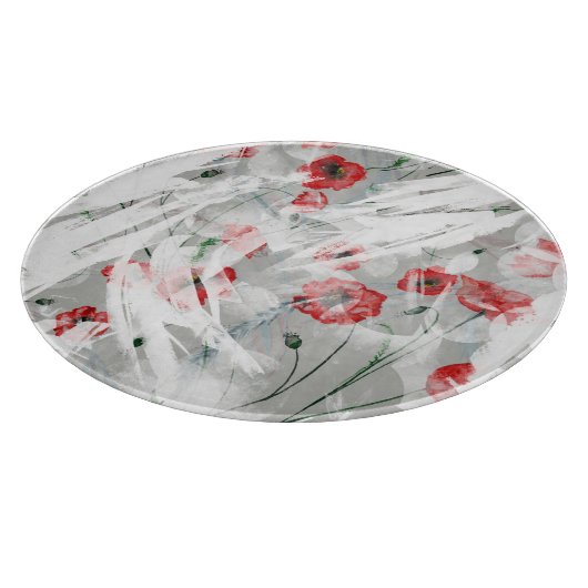 Bright Splash Red Poppy Waterverf Snijplank (Hoek)