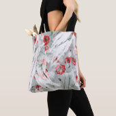 Bright Splash Red Poppy Waterverf Tote Bag (Dichtbij)
