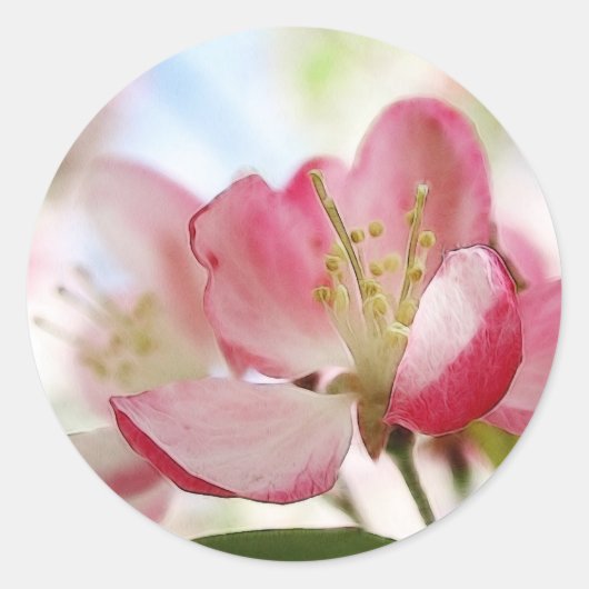 Bright Spring Apple Blossom Ronde Sticker (Voorkant)