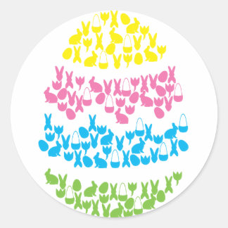 Bright Spring Easter Holiday Egg Pattern Ronde Sticker
