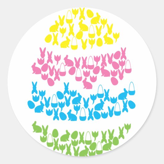 Bright Spring Easter Holiday Egg Pattern Ronde Sticker (Voorkant)