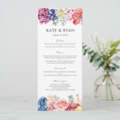 Bright spring florals Bruiloft Menu Kaart (Staand voorkant)