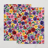 Bright Spring Pansies Floral Garden Pattern Briefkaart (Voorkant / Achterkant)