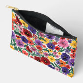 Bright Spring Pansies Floral Garden Pattern Etui (Open)