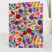 Bright Spring Pansies Floral Garden Pattern