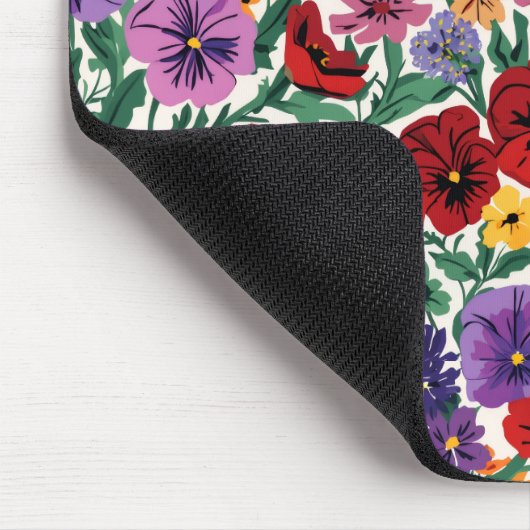 Bright Spring Pansies Floral Garden Pattern Muismat (Hoek)