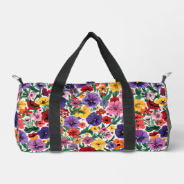 Bright Spring Pansies Floral Garden Pattern Plunjezak