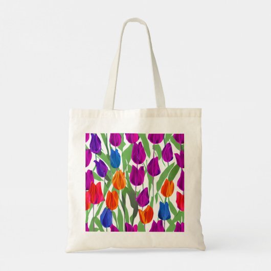 Bright Spring Tulips Canvas Tas (Achterkant)