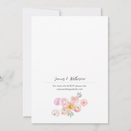 Bright Spring Waterverf Bloemen Huwelijksuitnodigi Kaart (Achterkant)