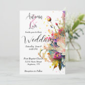 Bright spring waterverf bloemenbruiloft kaart (Staand voorkant)