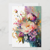 Bright spring waterverf bloemenbruiloft kaart (Achterkant)