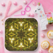 Bright Star Christmas Golden Mandala Kaleidoscoop Papieren Bordje (Feest)