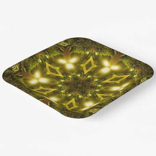 Bright Star Christmas Golden Mandala Kaleidoscoop Papieren Bordje (Gebogen)