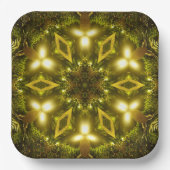 Bright Star Christmas Golden Mandala Kaleidoscoop Papieren Bordje (Voorkant)