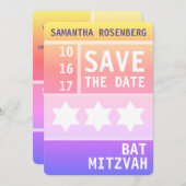 Bright Star of David - Red de datum Save The Date (Voorkant / Achterkant)
