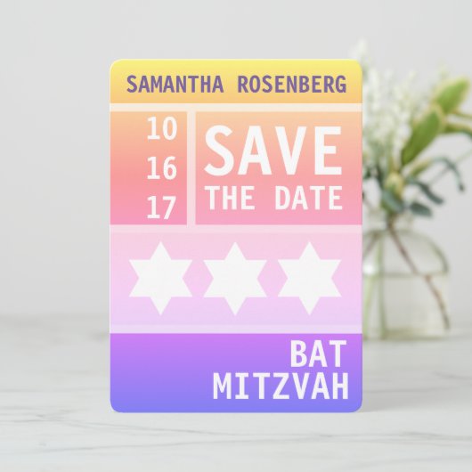 Bright Star of David - Red de datum Save The Date (Staand voorkant)