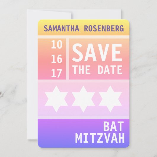 Bright Star of David - Red de datum Save The Date (Voorkant)