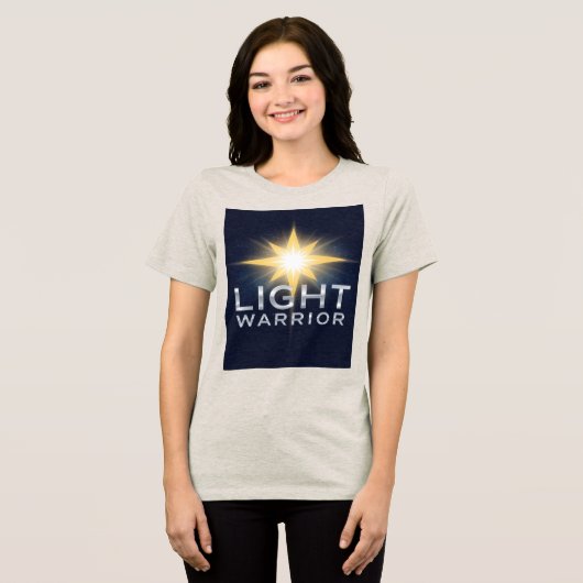 Bright Star Shine Light Warrior Women's Tri-Blend Shirt (Voorkant volledig)