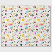 Bright stars and dots cadeaupapier (Vlak)