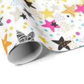 Bright stars and dots cadeaupapier (Rol Hoek)