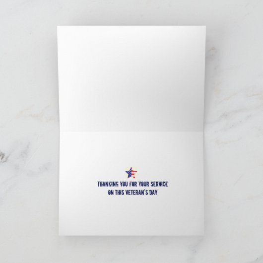 Bright Stars, Brave Hearts Veterans Day Kaart (Binnen)