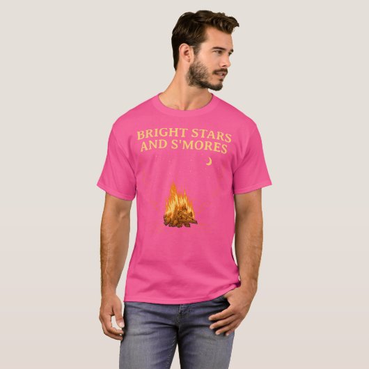 Bright Stars en S'Mores Camping Vrienden Camper Bu T-shirt (Voorkant volledig)