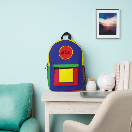 "Bright Start" Primary School Bag/Custom Monogram Bedrukte Rugzak (Insitu)