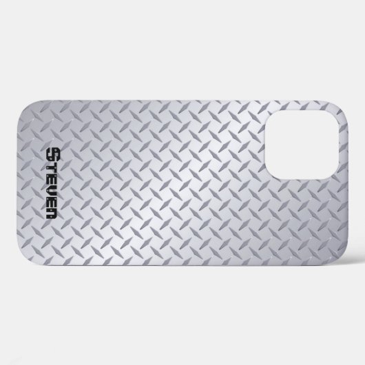 Bright Steel Diamond Bord met naam Case-Mate iPhone Case (Achterkant (horizontaal))