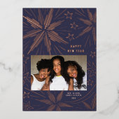 Bright sterren Festive Fireworks-fotokaart voor ni Folie Feestdagenkaart (Voorkant)