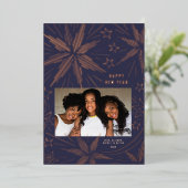 Bright sterren Festive Fireworks-fotokaart voor ni Folie Feestdagenkaart (Staand Voorkant)