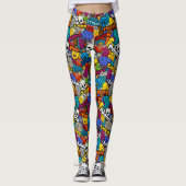Bright Sticker Patroon Leggings (Voorkant)