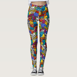 Bright Sticker Patroon Leggings