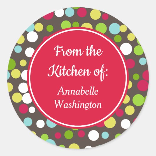 Bright Stippen Keuken Bakken Gift Labels Stickers (Voorkant)
