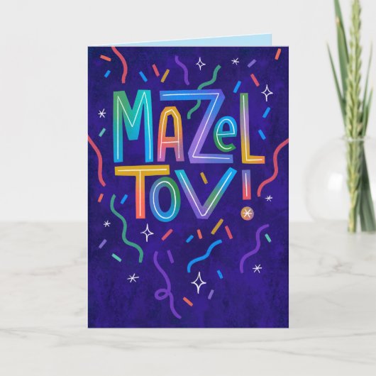 Bright Streamers Mazel Tov Gefeliciteerd Kaart (Voorkant)