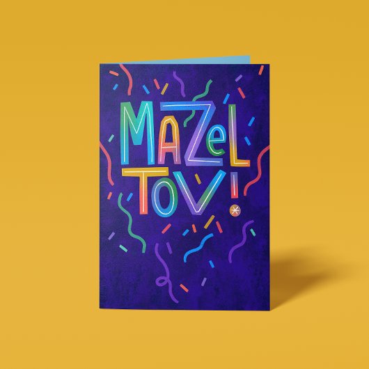 Bright Streamers Mazel Tov Gefeliciteerd Kaart