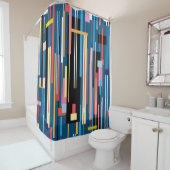 Bright Stripe Abstract Pattern Douchegordijn (In situ)