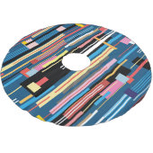 Bright Stripe Abstract Pattern Kerstboom Rok (Gekanteld)