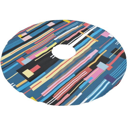 Bright Stripe Abstract Pattern Kerstboom Rok (Gekanteld)